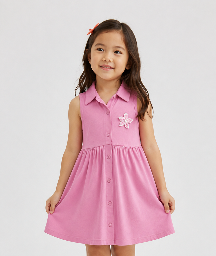 Pink Blossom Collared Dress