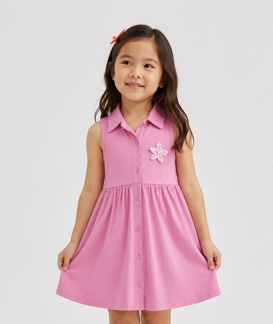 Pink Blossom Collared Dress