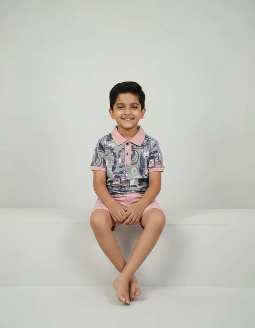 KIDS COLLAR TSHIRT SET