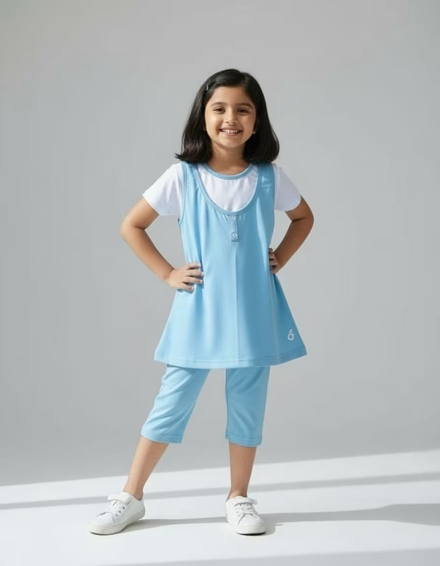 Soft Blue Daily Wear Tunic Set