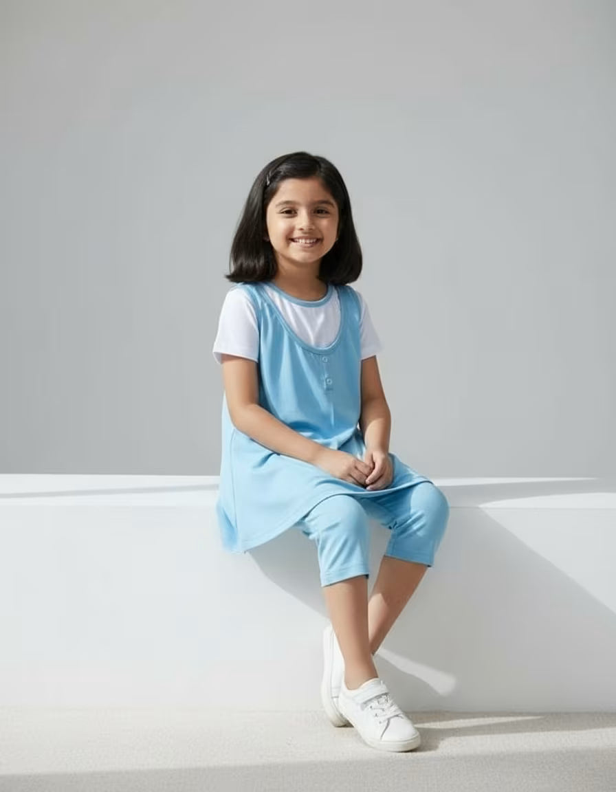 Soft Blue Daily Wear Tunic Set