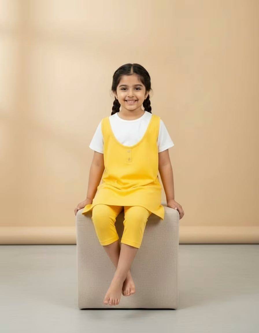 Yellow Comfort Wear Tunic Set
