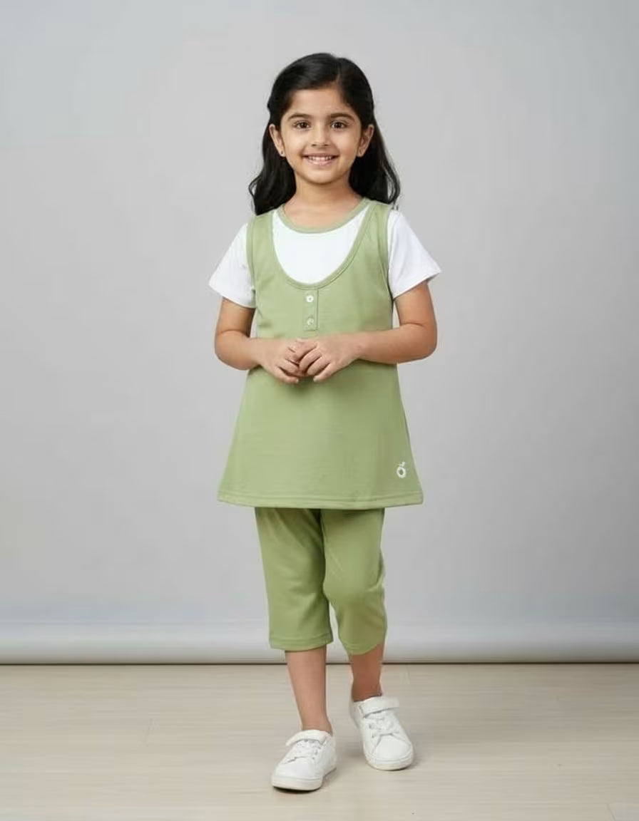 Fresh Leaf Green Tunic Set