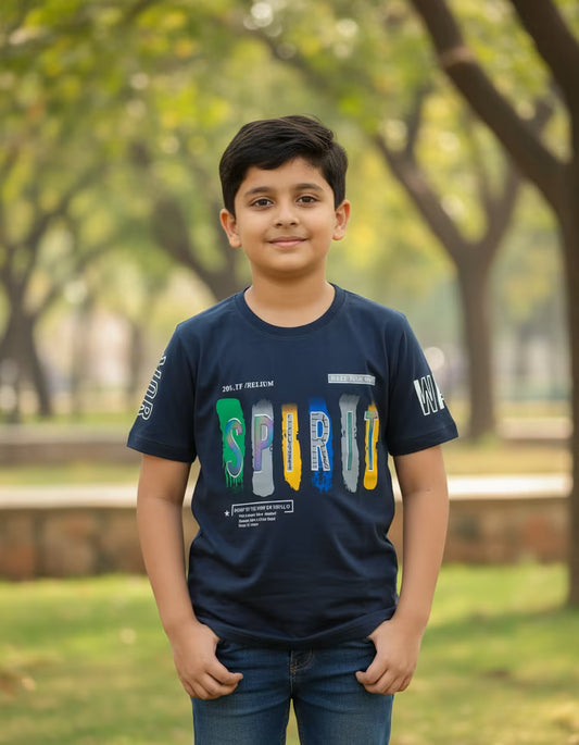 Navy Spirit Graphic T-Shirt
