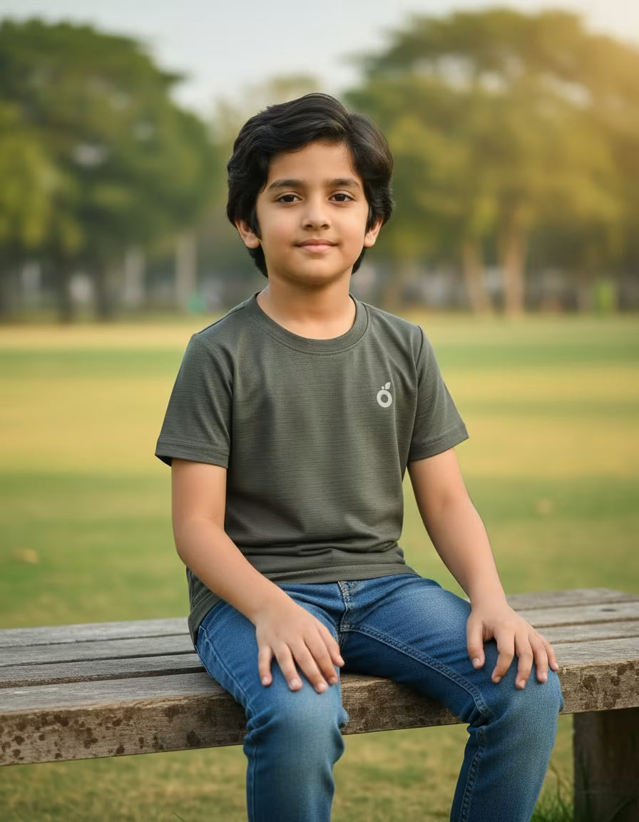 Forest Olive Boys’ Casual Tee