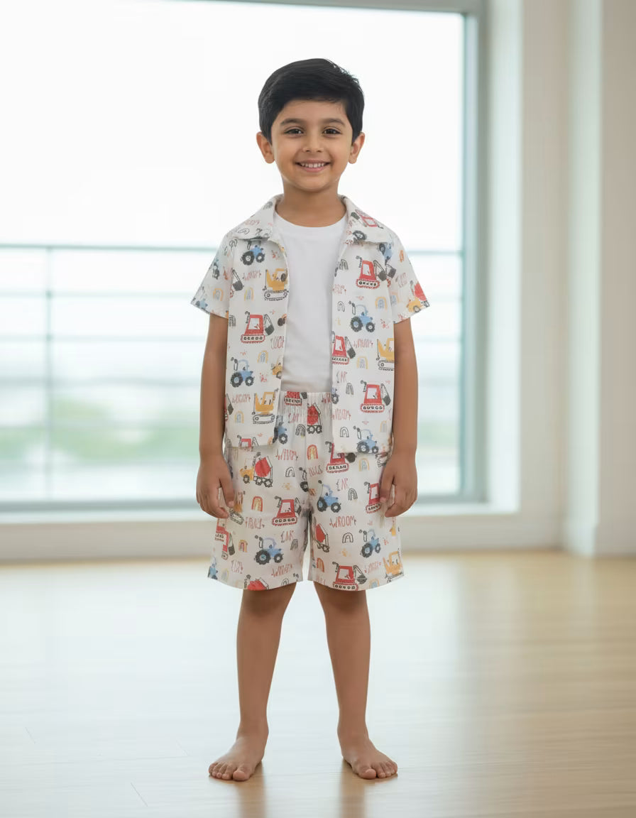 Mini Machines Shirt & Shorts Set