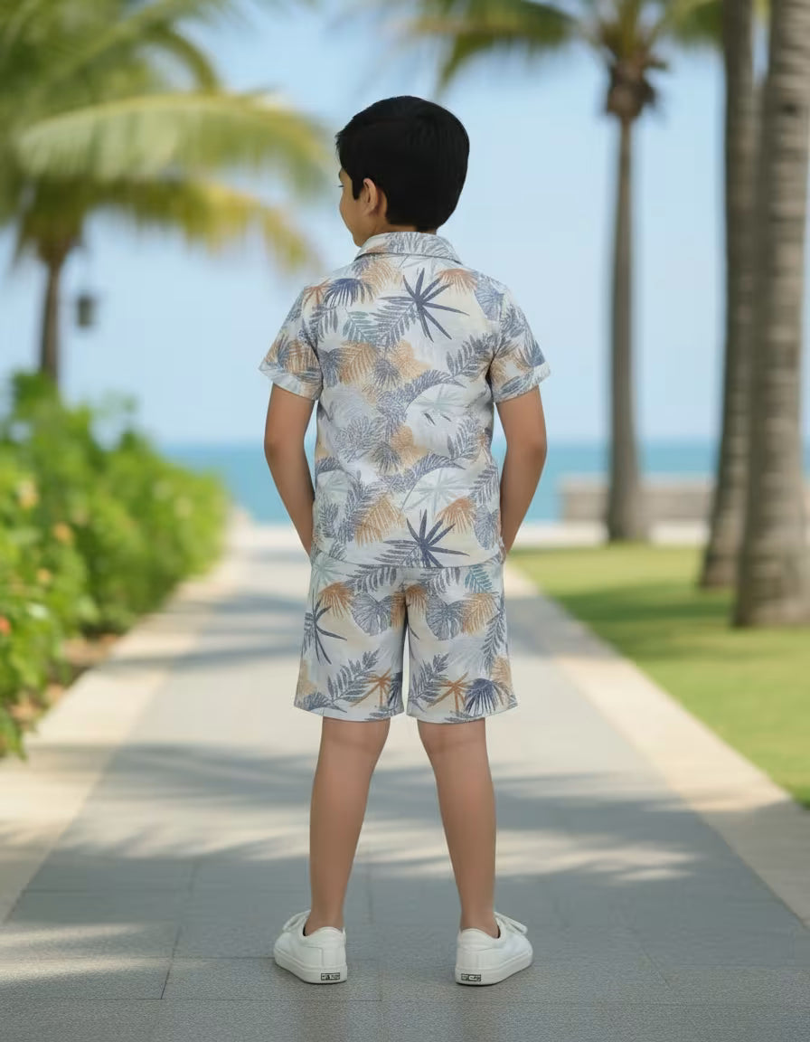 Island Palm Shirt & Shorts Set