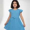 Sky Blue Flutter Bow Dress
