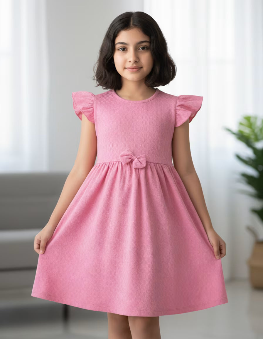 Blush Flutter Bow Dress