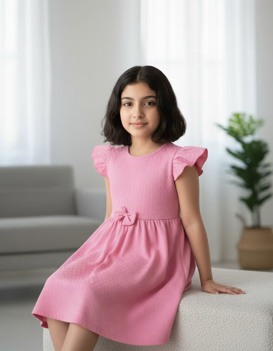 Blush Flutter Bow Dress