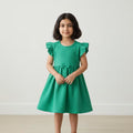 Emerald Flutter Bow Dress