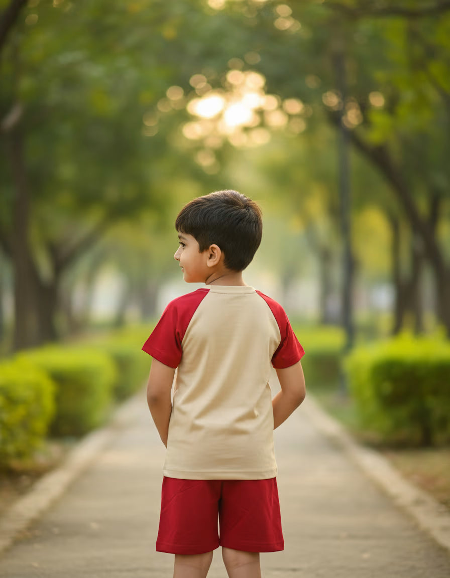 Beige & Red ‘Better Together’ Kids Set