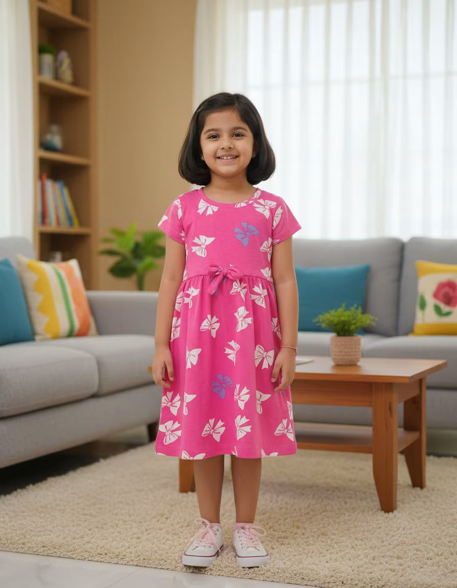 Pink Blossom Bow Dress