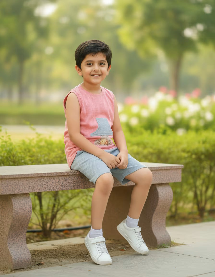Pink Teddy Patch Summer Set