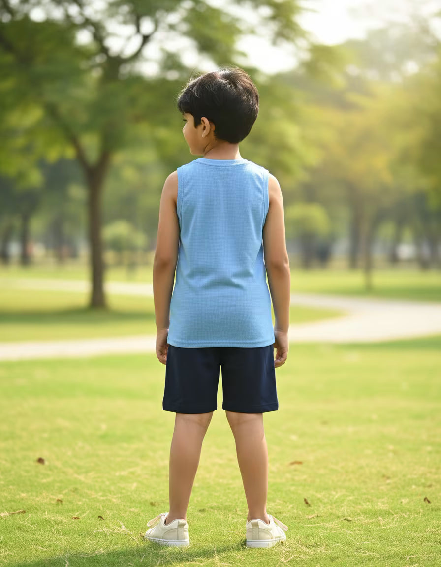 Blue Teddy Patch Summer Set
