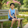 Blue Teddy Patch Summer Set