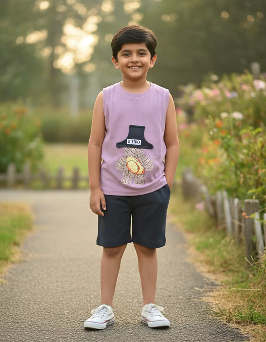Purple Teddy Patch Summer Set