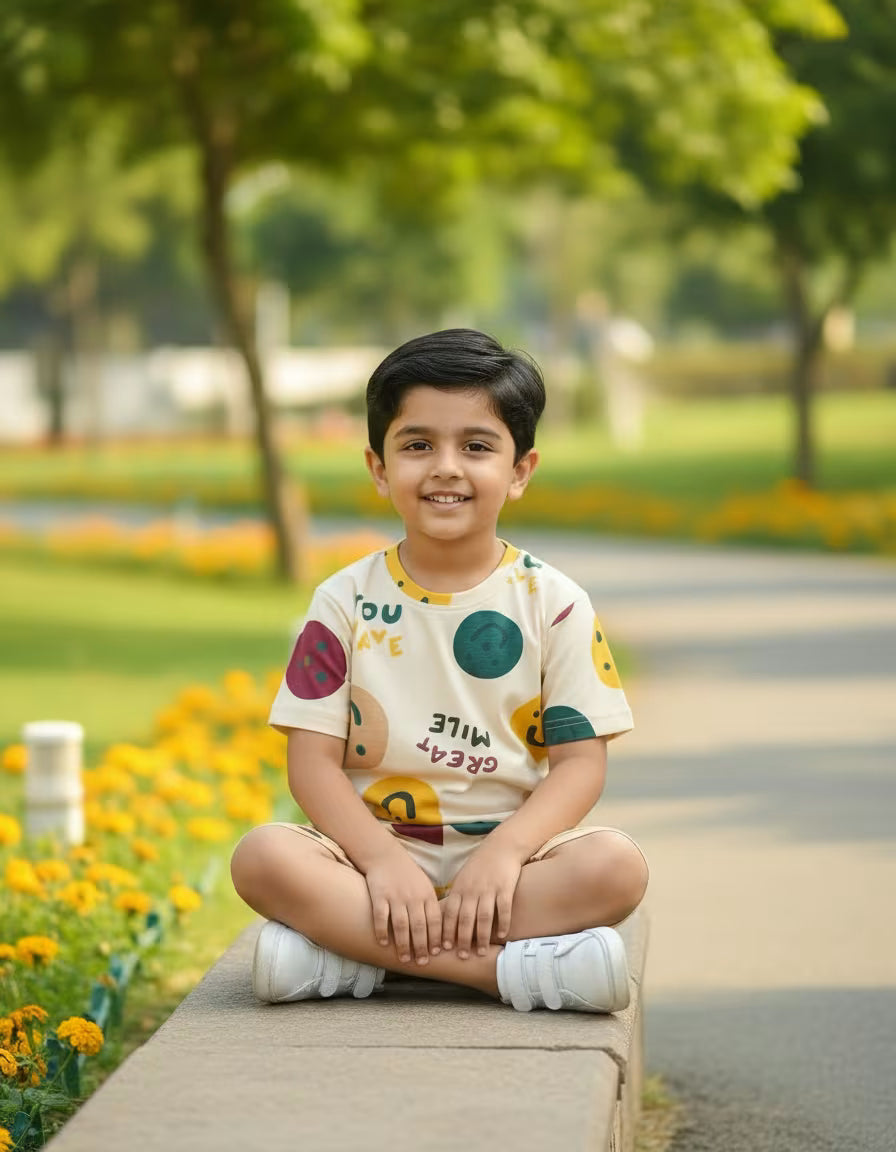 Smiley Pop Kids Cotton Co-Ord Set
