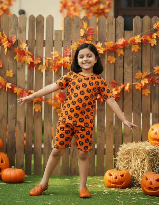 Orange Pumpkin Pop Co-Ord Set
