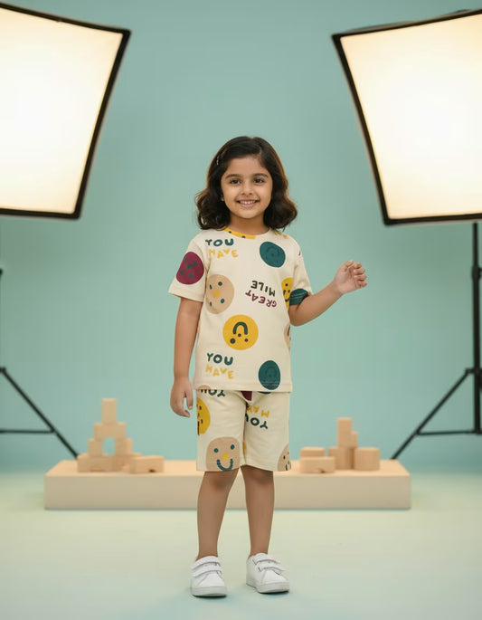 Smiley Pop Kids Cotton Co-Ord Set