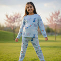Kids Sky Blue Dino Print Co-Ord Cotton Set