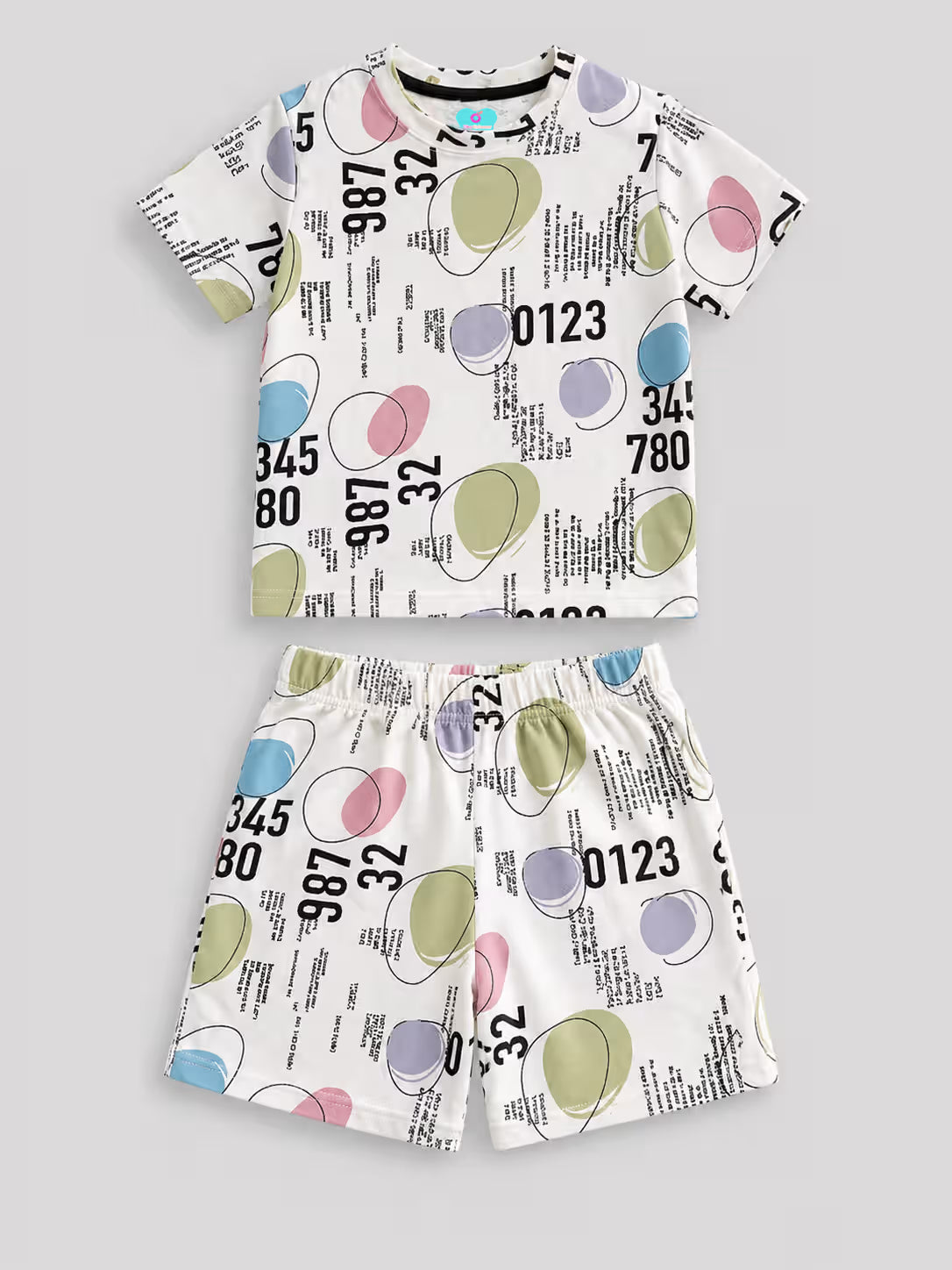 Kids Pastel Print T-Shirt & Shorts Co-ord Set