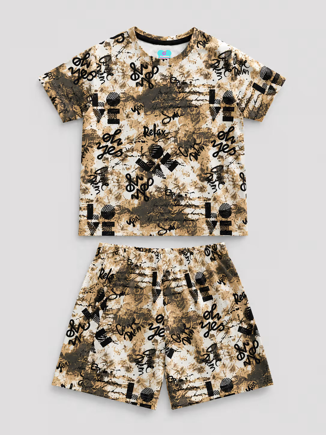 Urban Splash Graphic Print T-Shirt & Shorts Co-ord Set