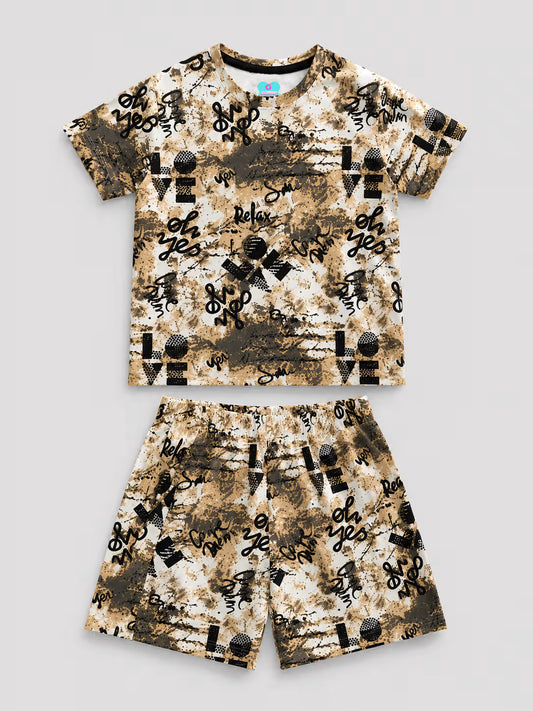 Urban Splash Graphic Print T-Shirt & Shorts Co-ord Set