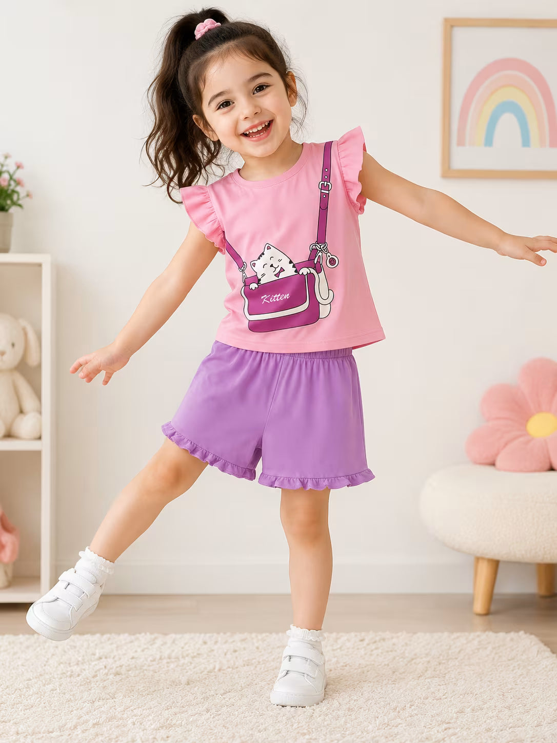 Kitty Charm Lavender Co-ord Set