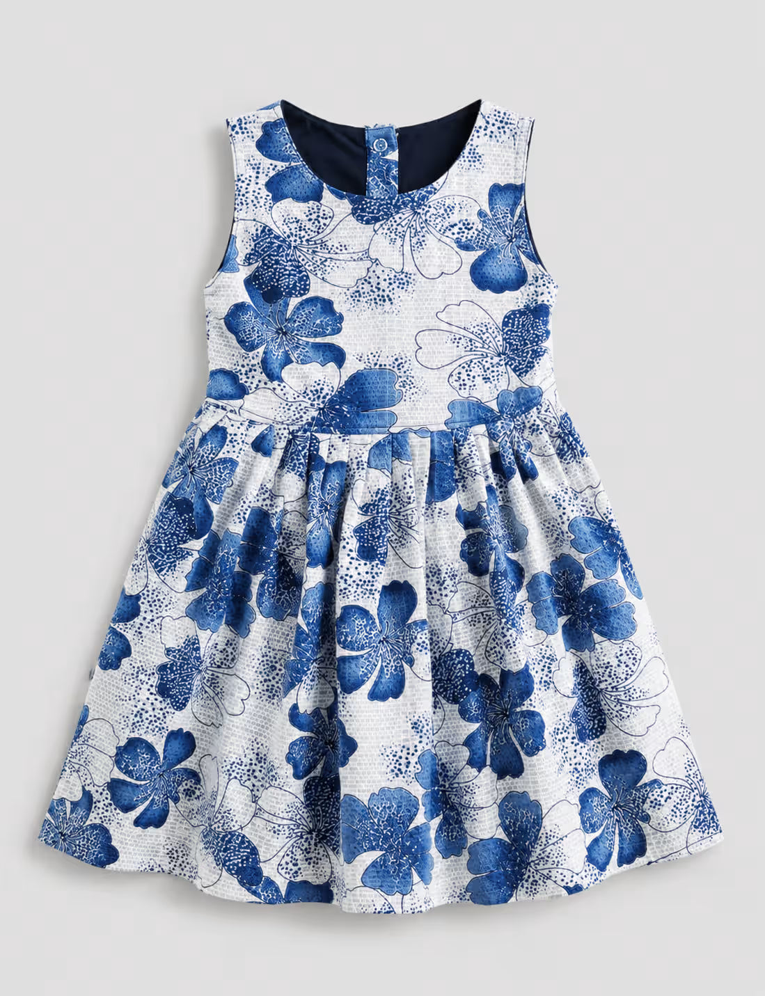 Blue Blossom Breeze Girls Dress