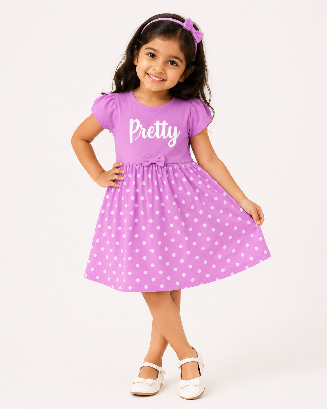 Pretty Lavender Polka Charm Dress