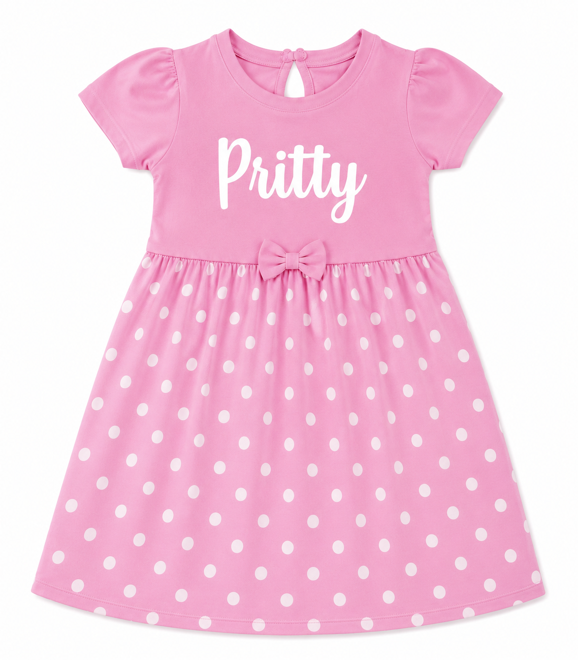 Pretty Pink Polka Bow Dress