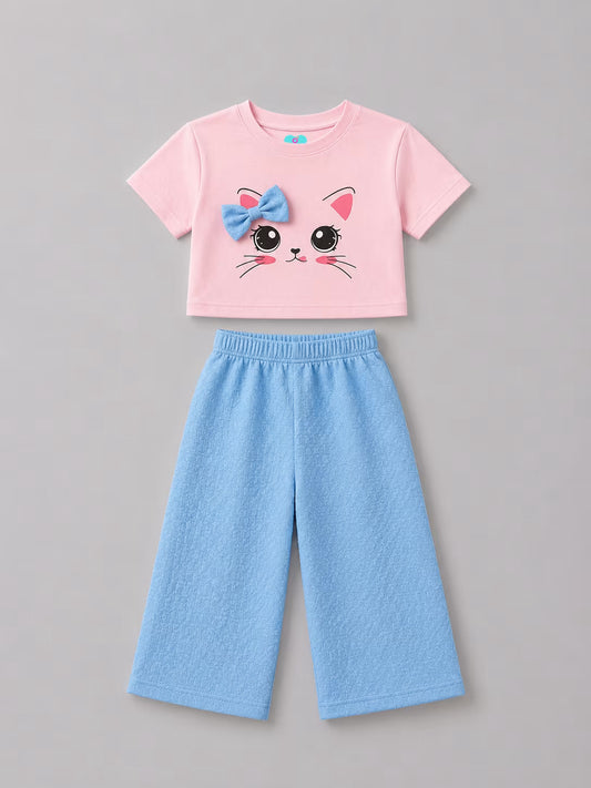 Kitty Bow Crop Co-ord Set