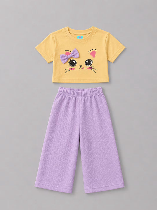 Kitty Bow Crop Co-ord Set