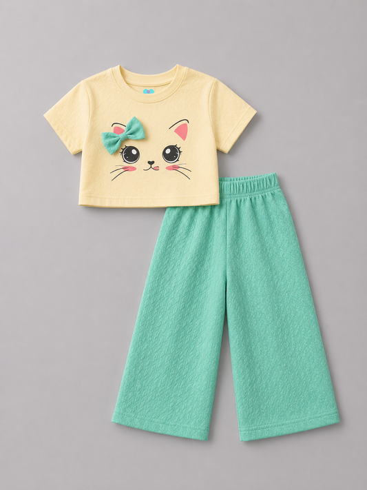 Kitty Bow Crop Co-ord Set