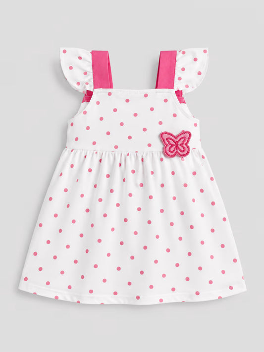 Pink Butterfly Polka Dot Dress