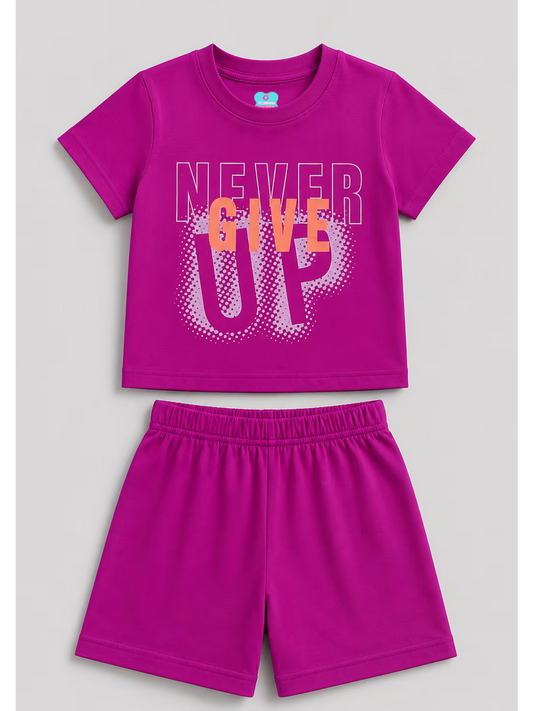 Magenta Never Give Up Co-ord Set