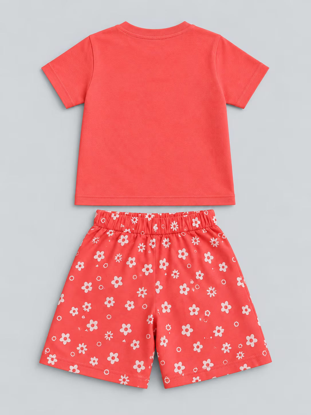 Pretty Petals Cotton T-Shirt & Shorts Co-Ord Set