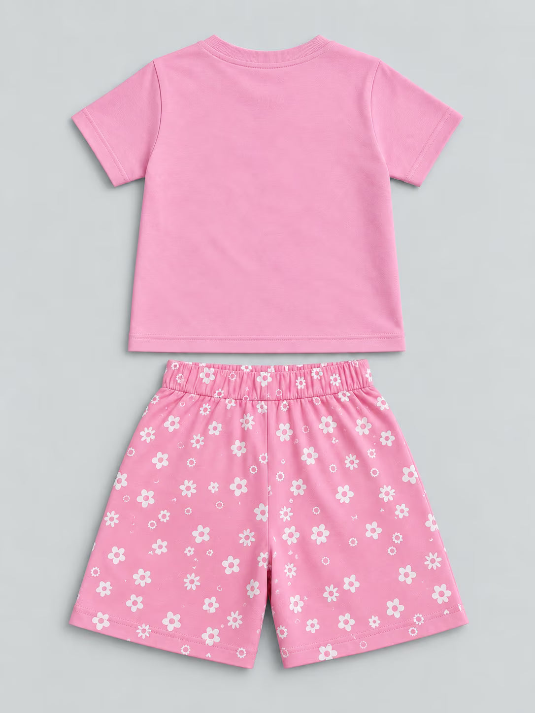 Blooming Flowers Cotton T-Shirt & Shorts Co-Ord Set