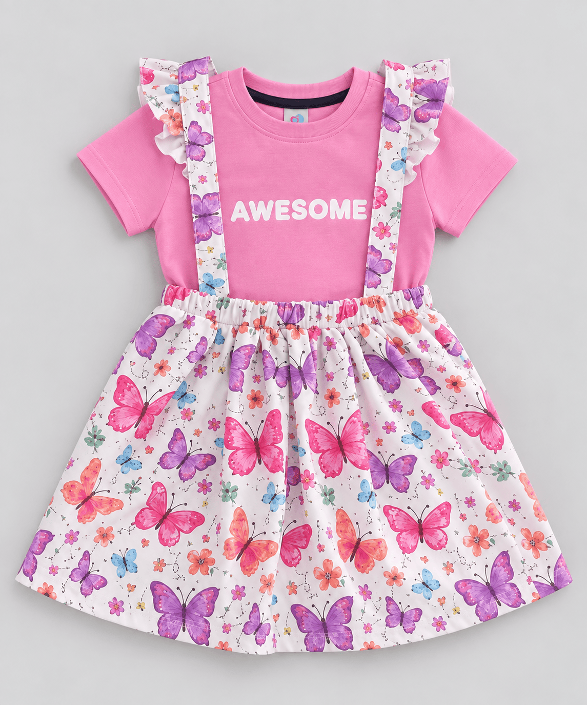 Floral Flutter Suspender Dress