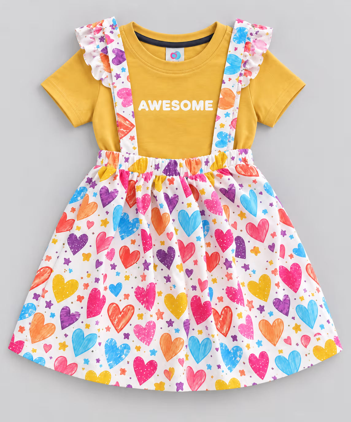 Rainbow Heart Suspender Dress