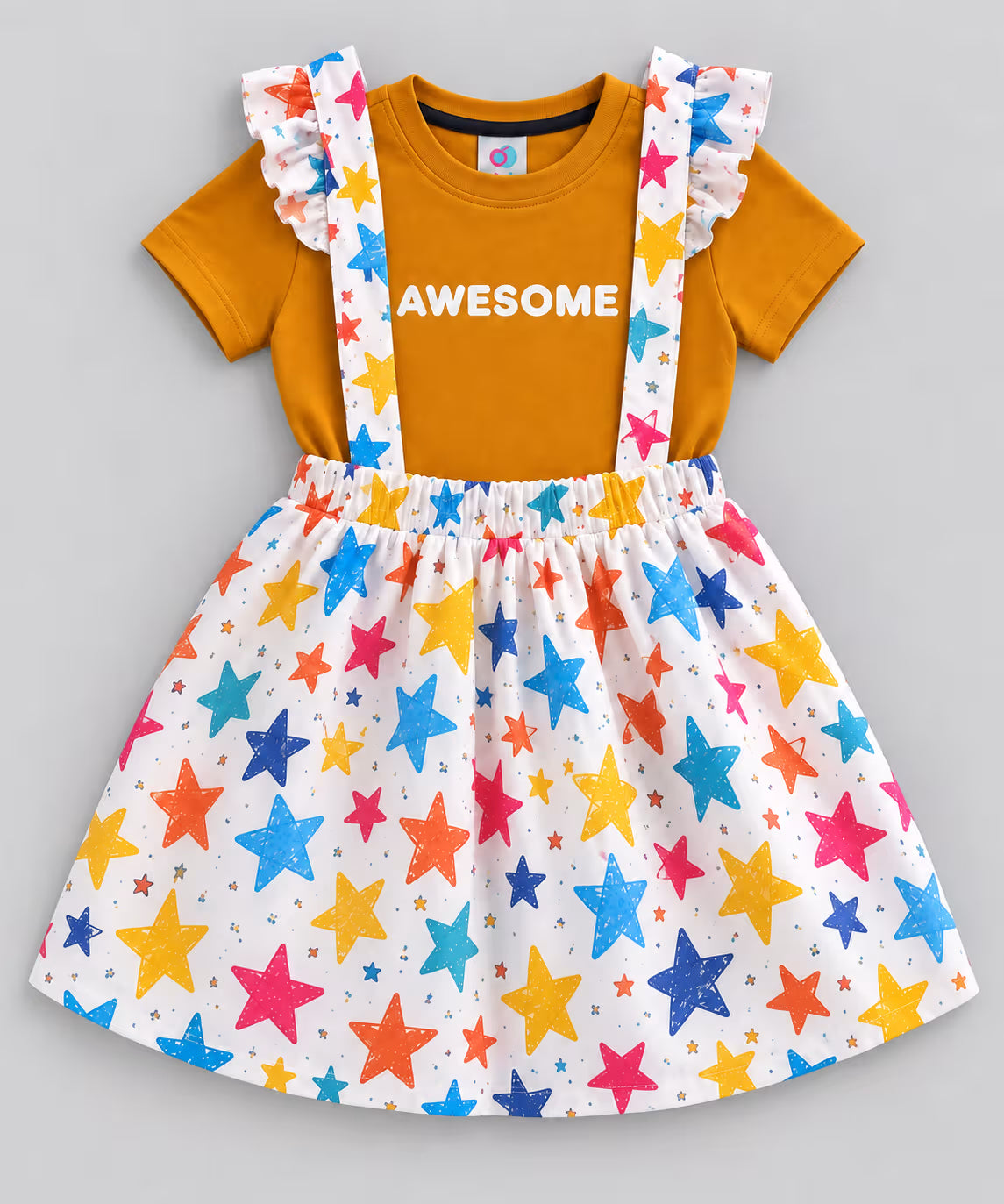 ⭐ Rainbow Star Suspender Dress