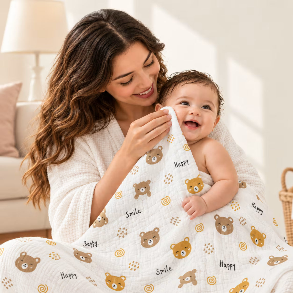 Teddy Bear Happy Baby Swaddle 🧸