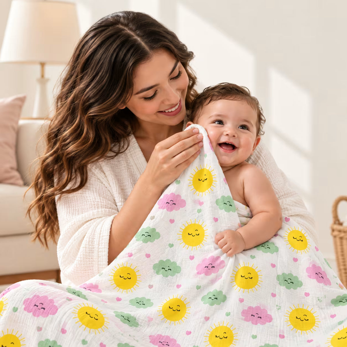 ☀️ Sunny Clouds Baby Swaddle