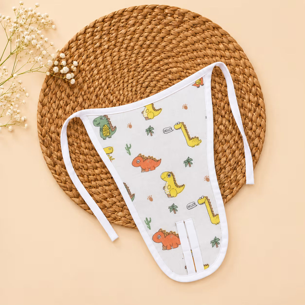 🦖 Newborn Dinosaur Print Muslin Jabla with Nappy Set