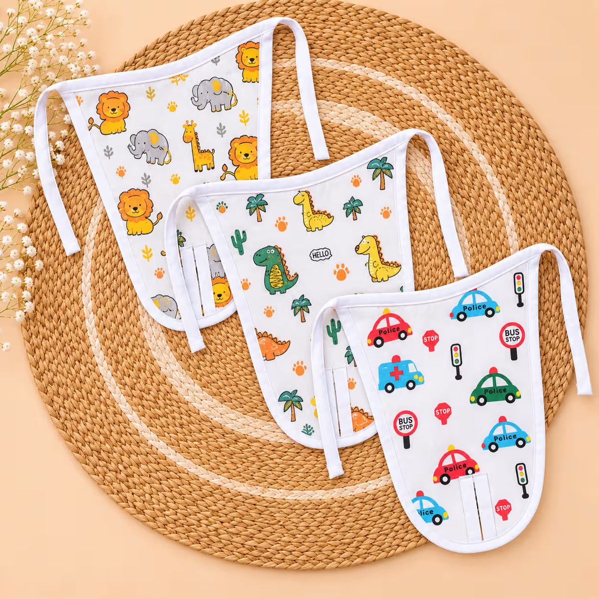 👶 Newborn Muslin Tie-Up Nappy Variety Combo – Pack of 3