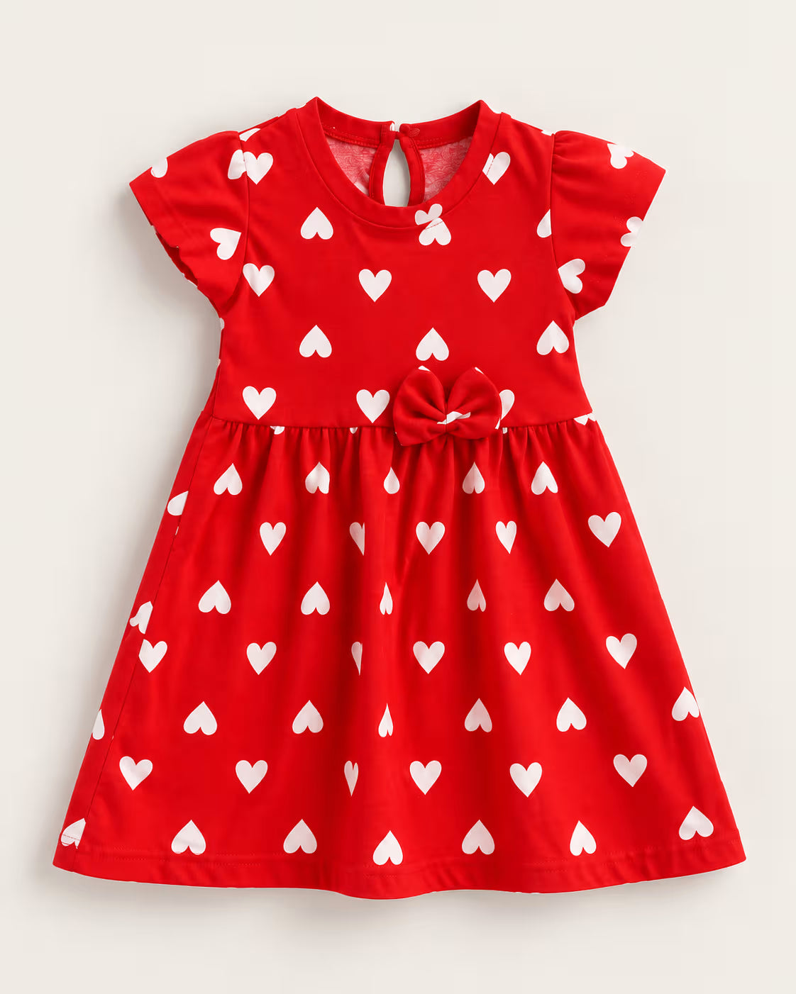 ❤️ Cherry Heart Flutter-Sleeve Dress