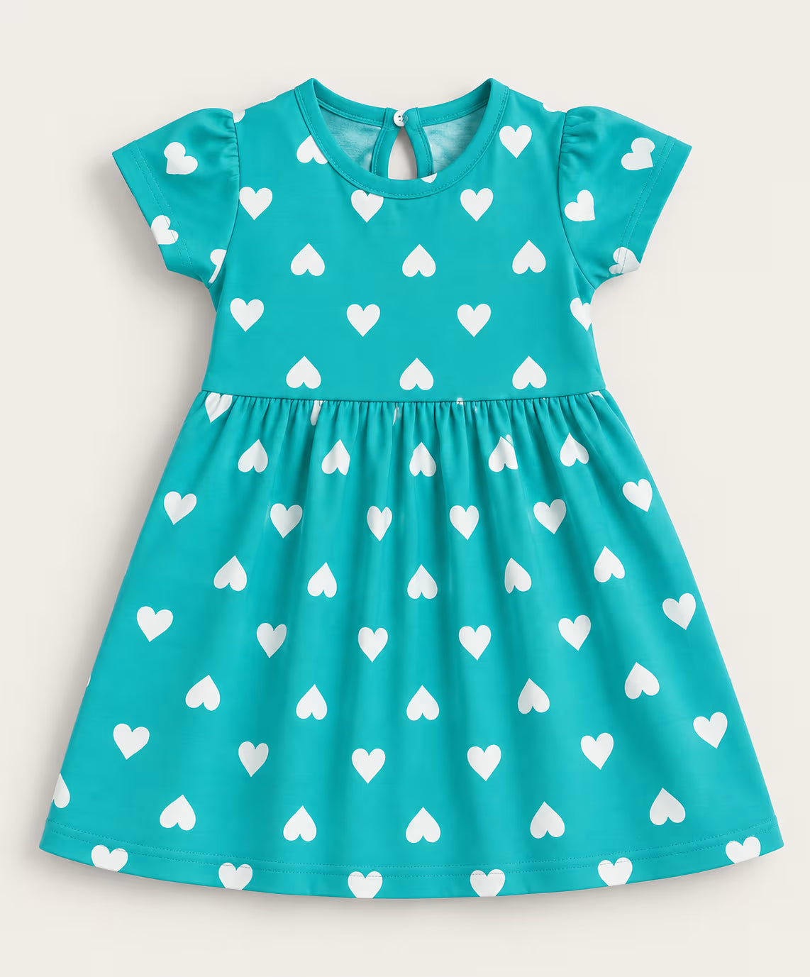 🩵 Aqua Heart Flutter Dress