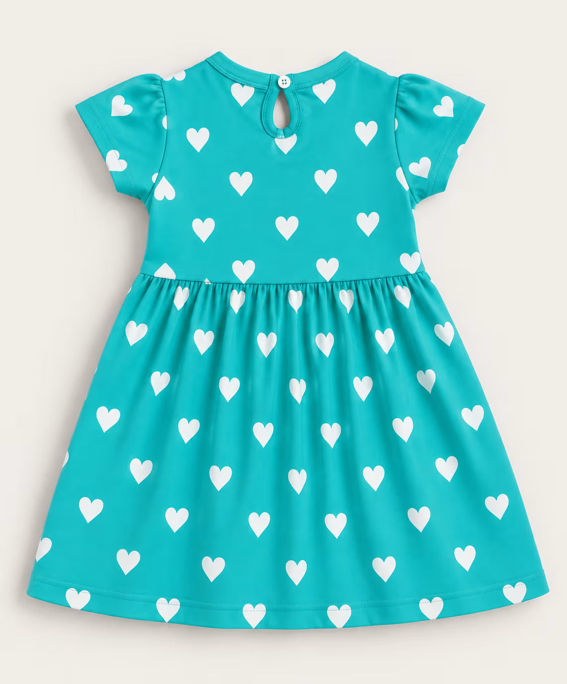 🩵 Aqua Heart Flutter Dress