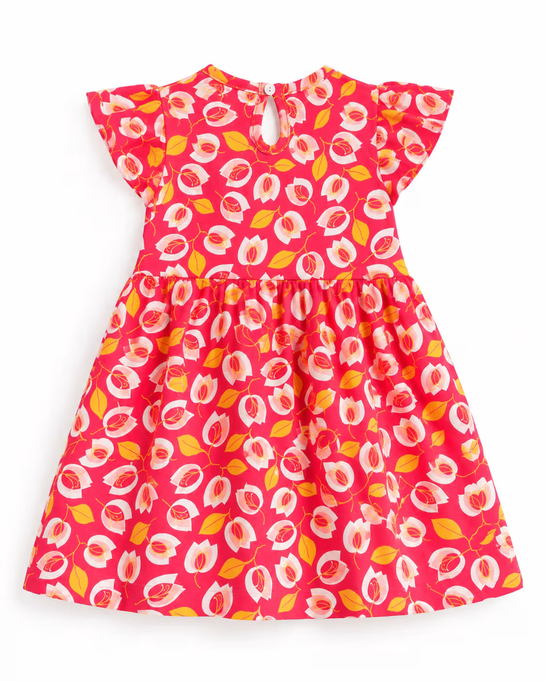 🌸 Pink Floral Tie-Waist Dress